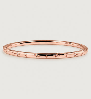 Astra Etched Star Bangle (Rose Gold), main product view