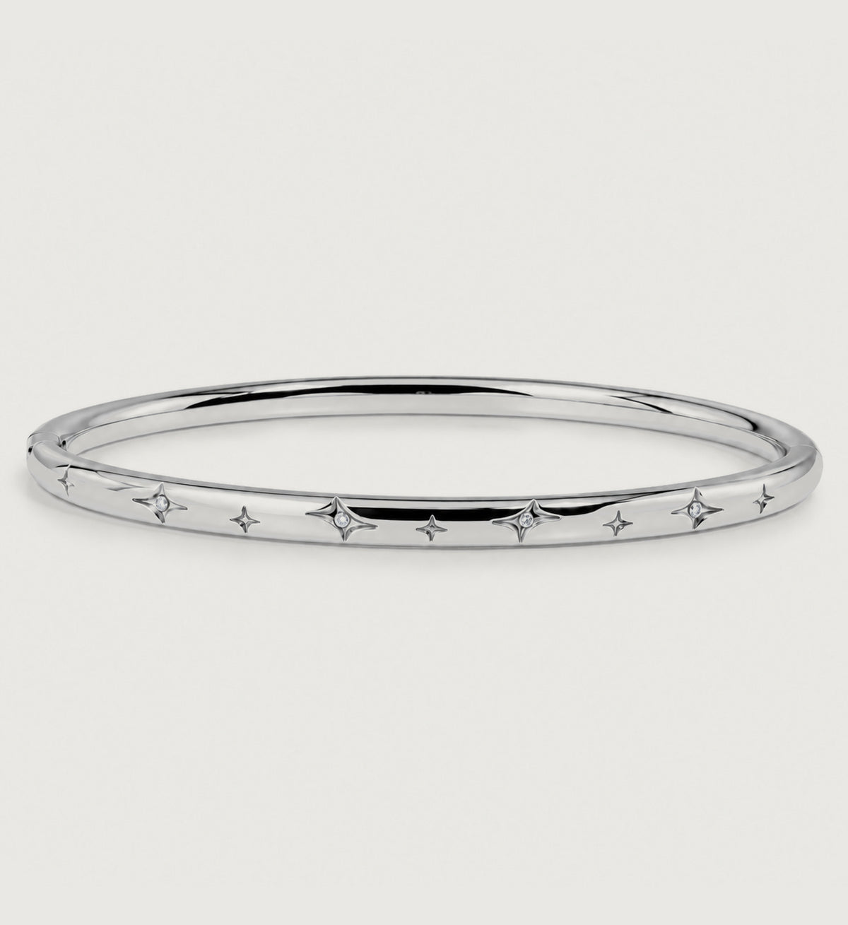 Astra Etched Star Bangle (Silver), main product view