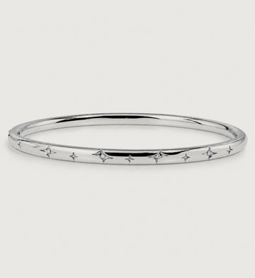 Astra Etched Star Bangle (Silver), main product view