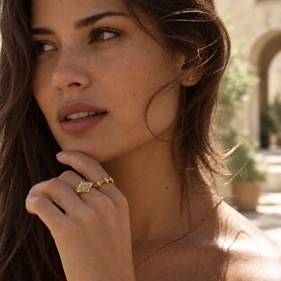 Astra Sage Star Signet Ring (Gold), main product view