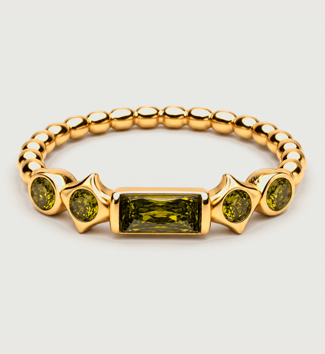 Astra Olive Bead Ring (Gold), main product view