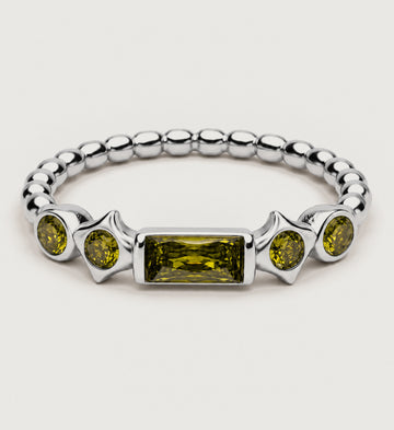Astra Olive Bead Ring (Silver), main product view