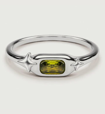 Astra Olive Star Ring (Silver), main product view