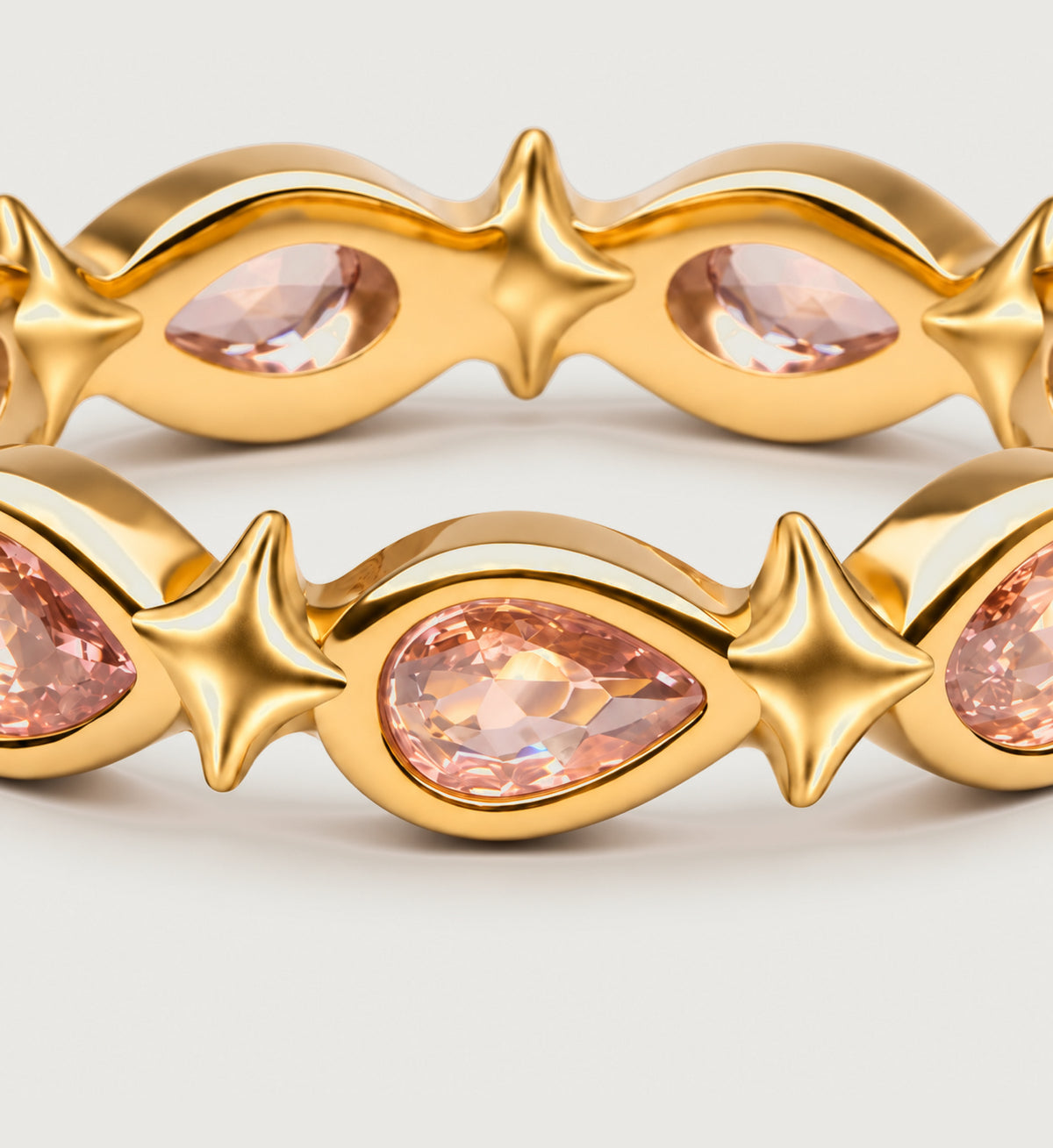 Astra Peach Orbit Ring (Gold), detail product view
