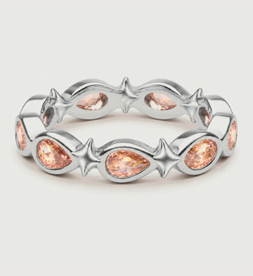 Astra Peach Orbit Ring (Silver), main product view