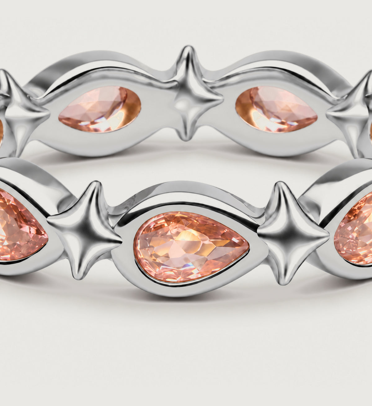 Astra Peach Orbit Ring (Silver), detail product view
