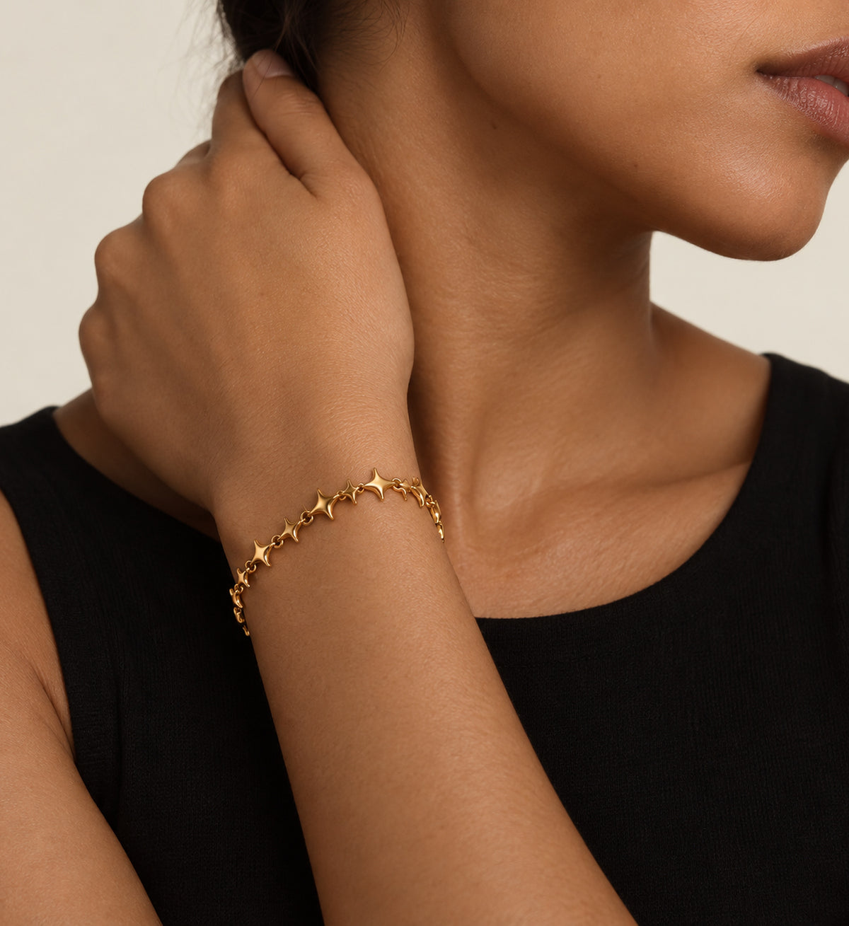 Astra Starfall Bracelet (Gold), model styling view