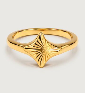 Astra Sunburst Signet Ring (Gold), main product view