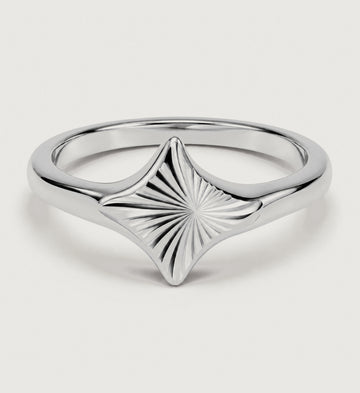 Astra Sunburst Signet Ring (Silver), main product view