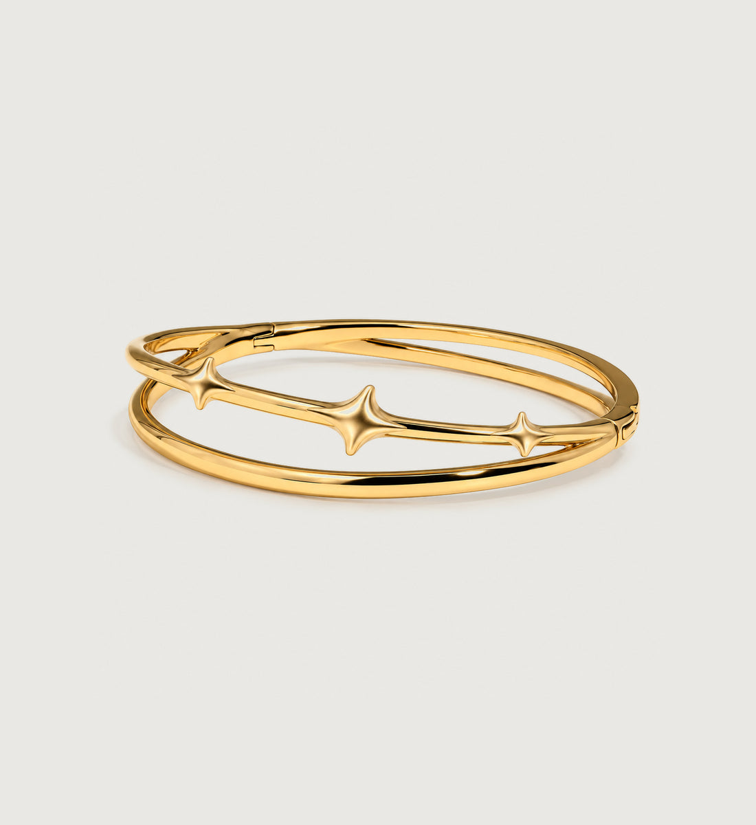 Astra Triple Star Bangle (Gold), main product view