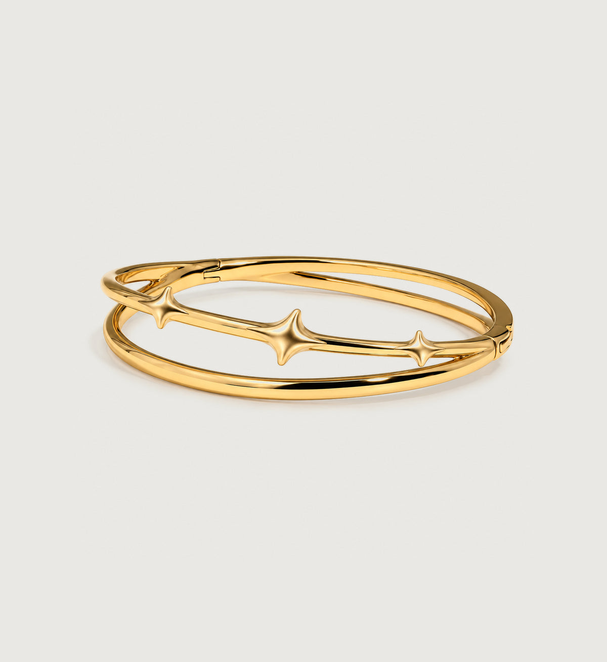 Astra Triple Star Bangle (Gold), main product view