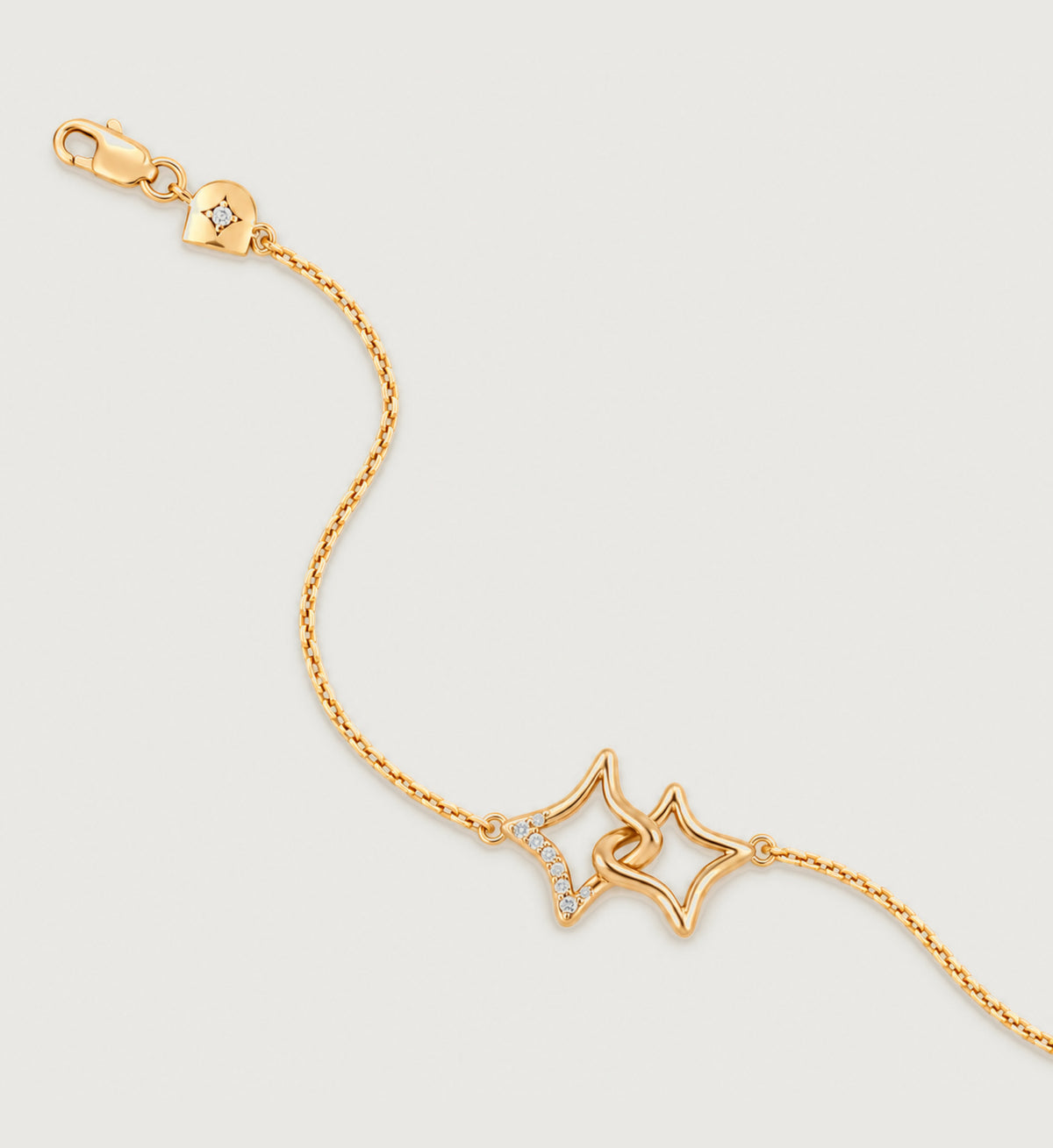 Astra Twin Star Bracelet (Gold), detail product view