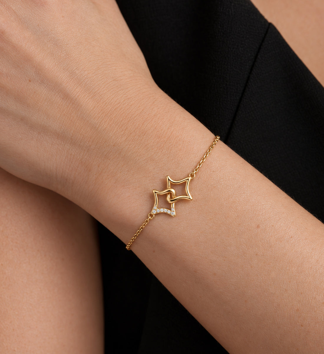 Astra Twin Star Bracelet (Gold), main product view