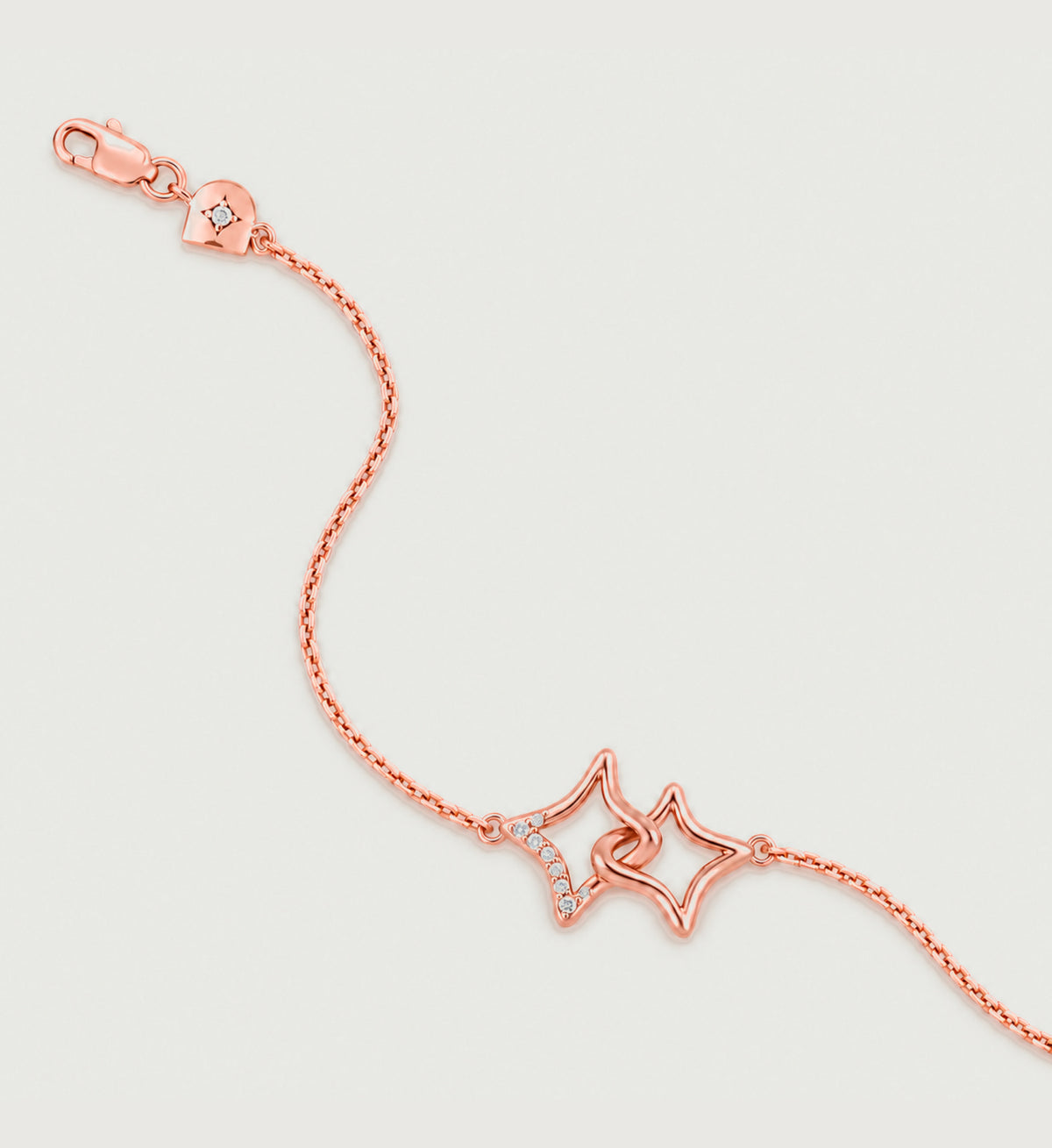 Astra Twin Star Bracelet (Rose Gold), detail product view