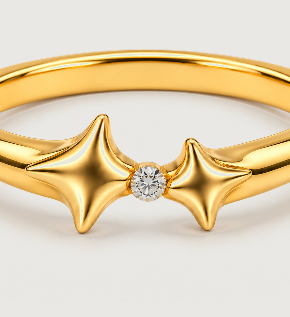 Astra Twin Star Ring (Gold), detail product view