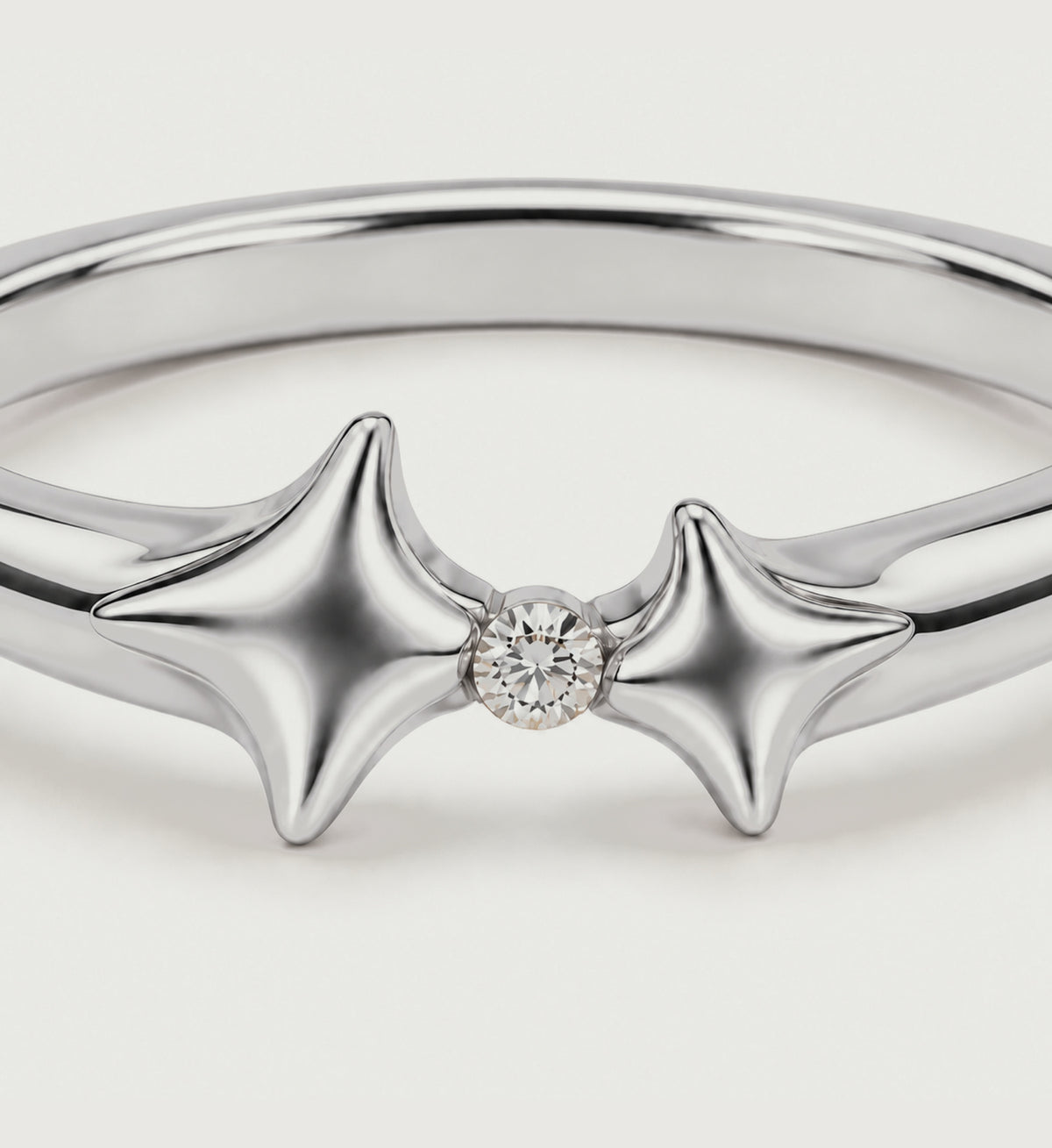 Astra Twin Star Ring (Silver), detail product view