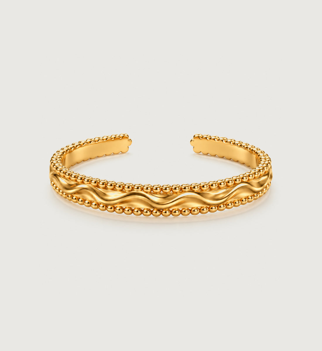 Aurelia Beaded Wave Cuff (Gold), main product view