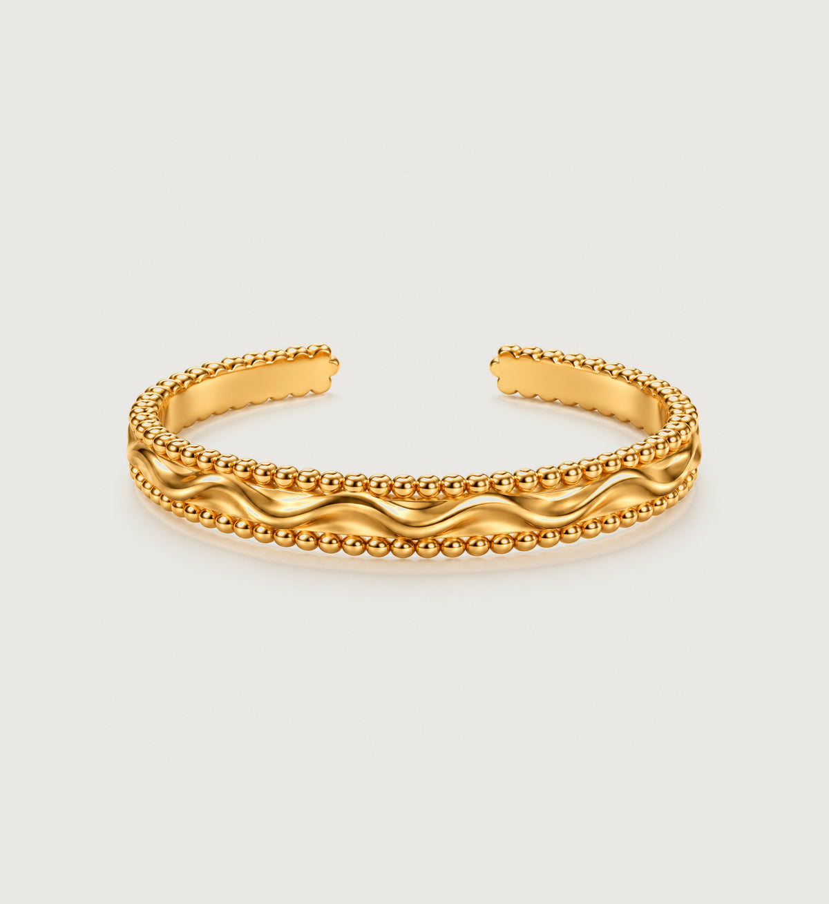Aurelia Beaded Wave Cuff (Gold), main product view