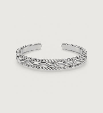 Aurelia Beaded Wave Cuff (Silver), main product view