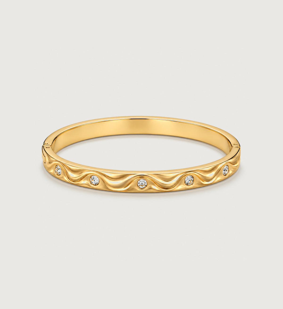Celeste Five-Stone Ripple Bangle (Gold), main product view