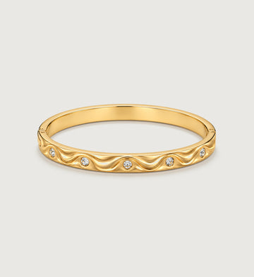 Celeste Five-Stone Ripple Bangle (Gold), main product view