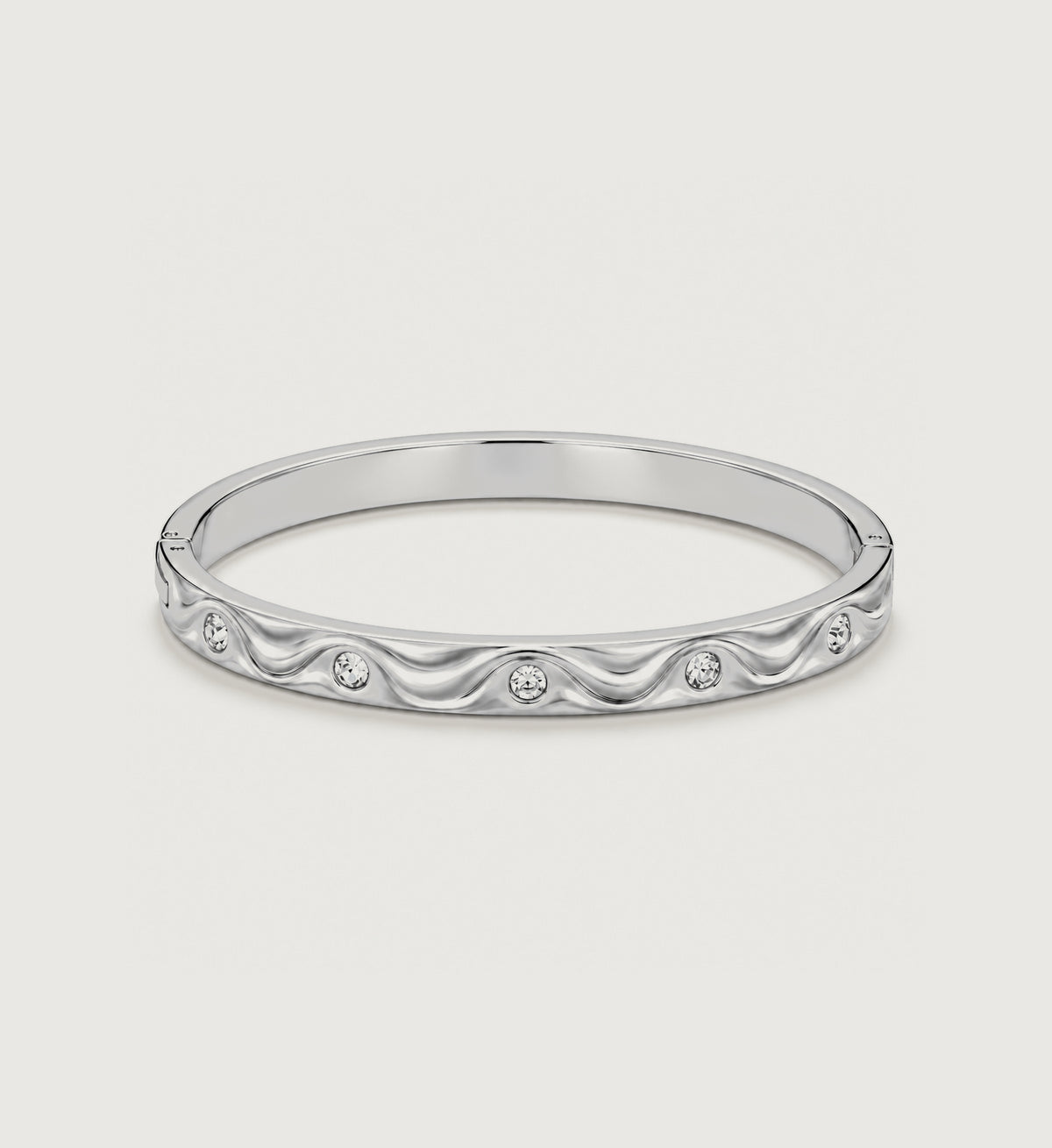 Celeste Five-Stone Ripple Bangle (Silver)