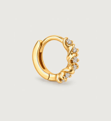 Celeste Pave Crest Huggie Earrings (Gold), main product view