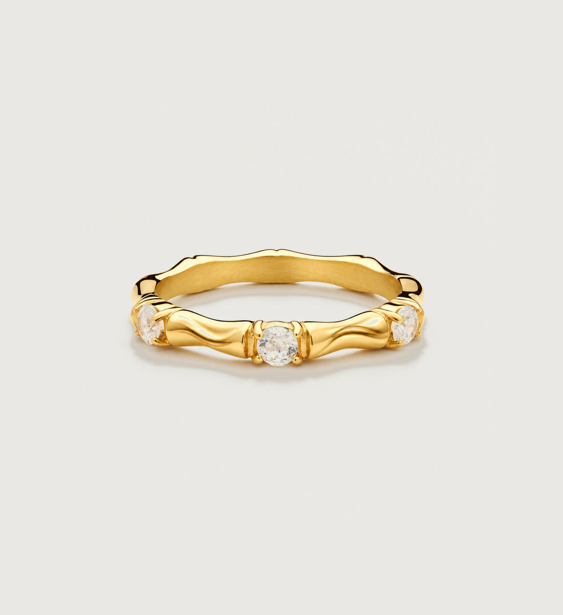 Celeste Three-Stone Wave Ring (Gold), main product view