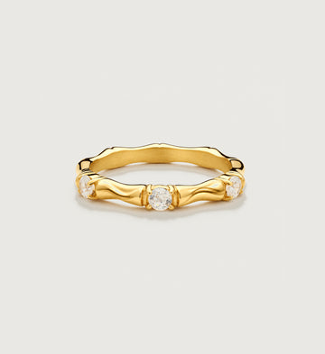 Celeste Three-Stone Wave Ring (Gold), main product view
