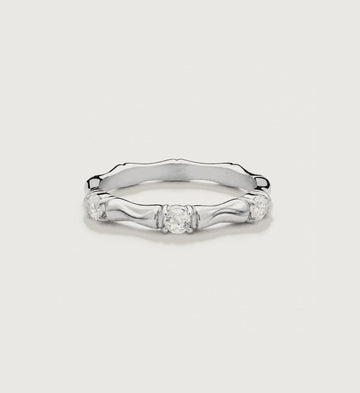Celeste Three-Stone Wave Ring (Silver), main product view