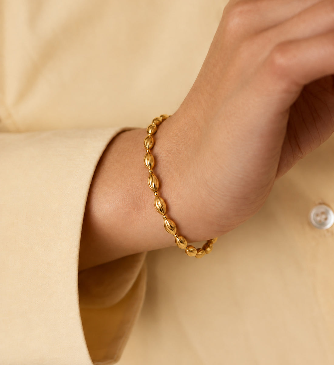 Elara Marquise Link Bracelet (Gold), main product view