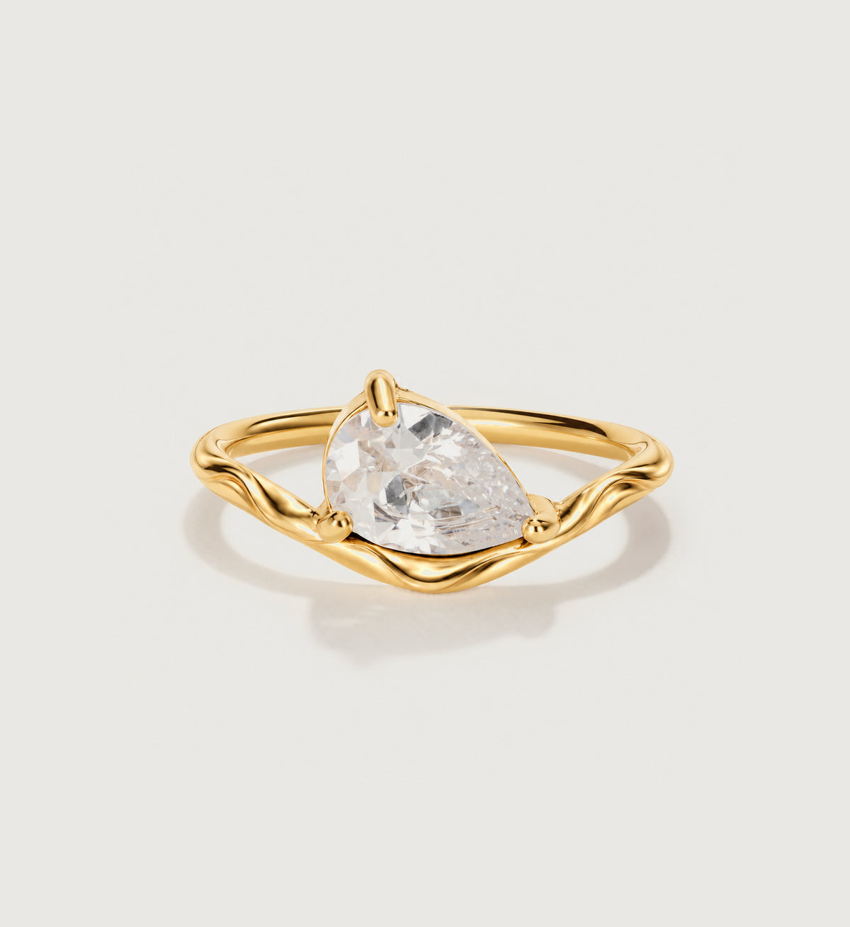Elara Pear Solitaire Ring (Gold), main product view