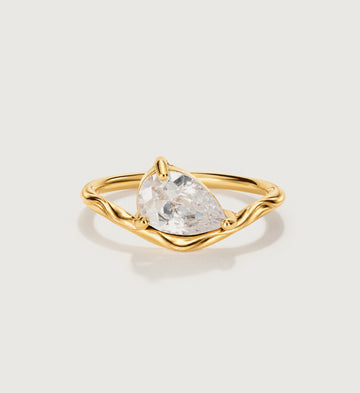 Elara Pear Solitaire Ring (Gold), main product view