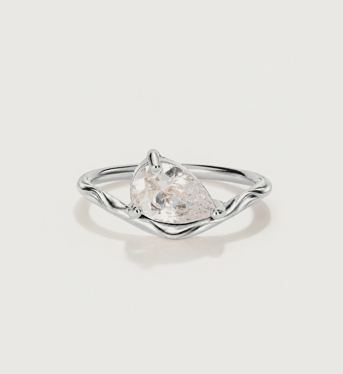 Elara Pear Solitaire Ring (Silver), main product view