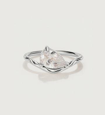 Elara Pear Solitaire Ring (Silver), main product view