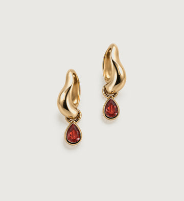 Ember Red Teardrop Earrings (Gold), main product view