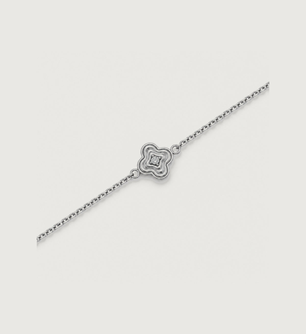 Flora Quatrefoil Chain Bracelet (Silver)