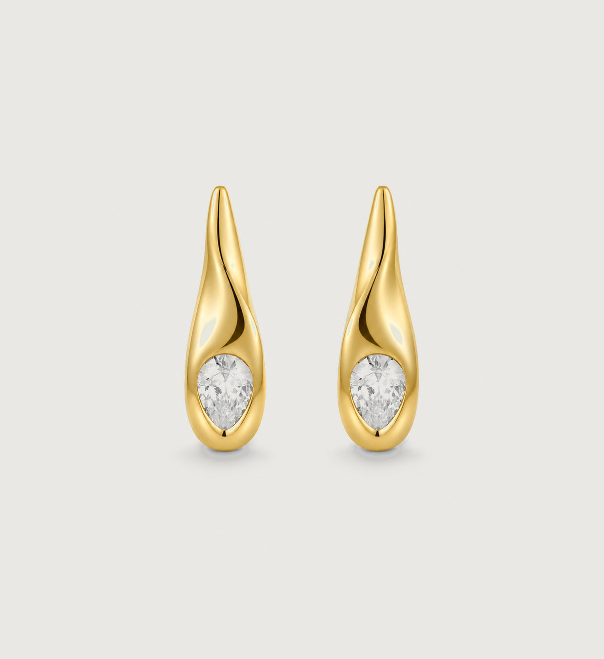 Luma Pear Accent Drop Earrings (Gold), front product view