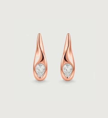 Luma Pear Accent Drop Earrings (Rose Gold), front product view