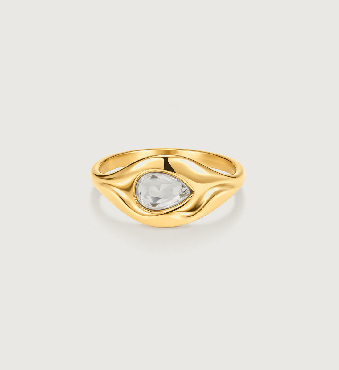 Marea Pear Signet Ring (Gold), main product view