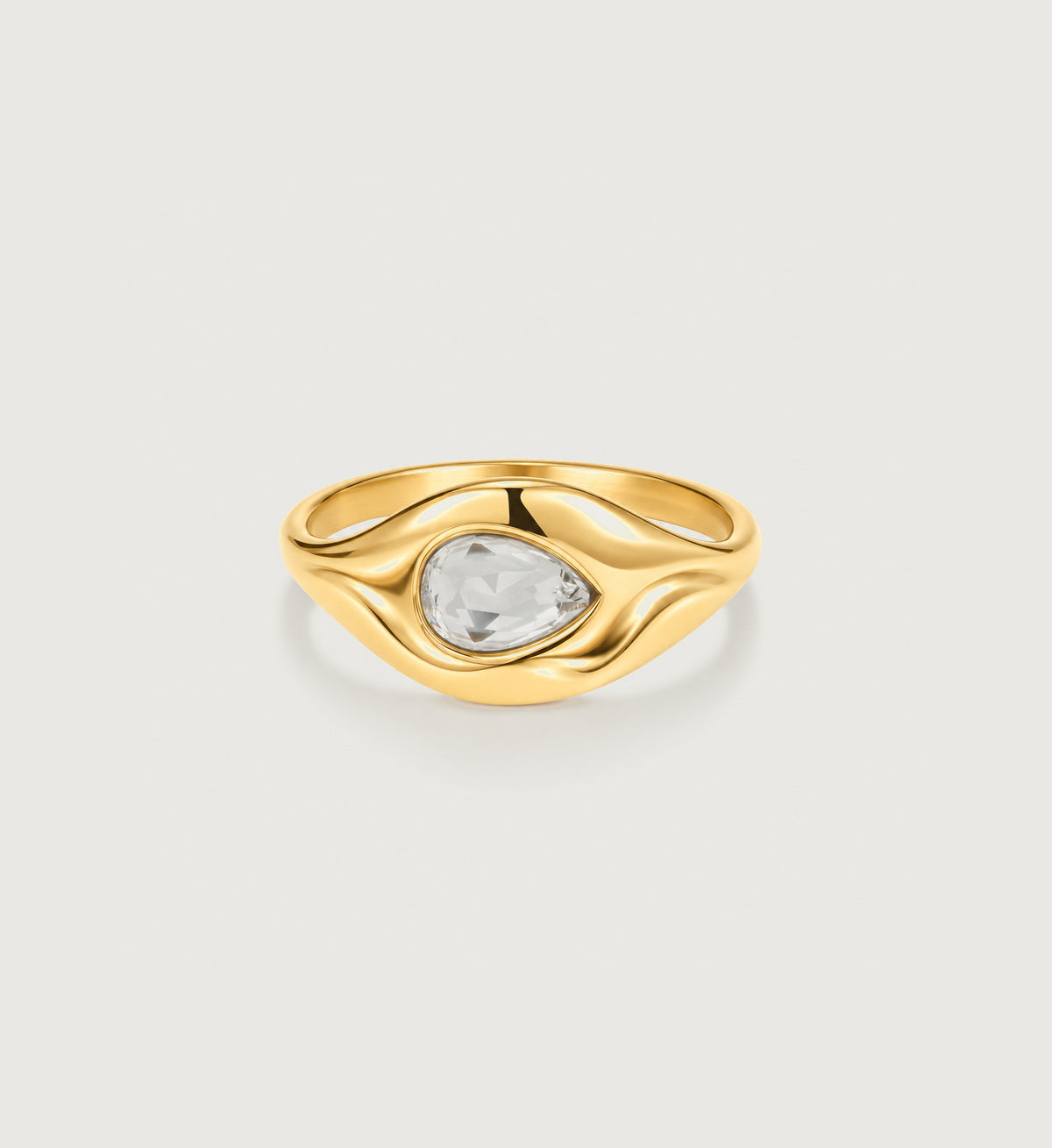 Marea Pear Signet Ring (Gold), main product view
