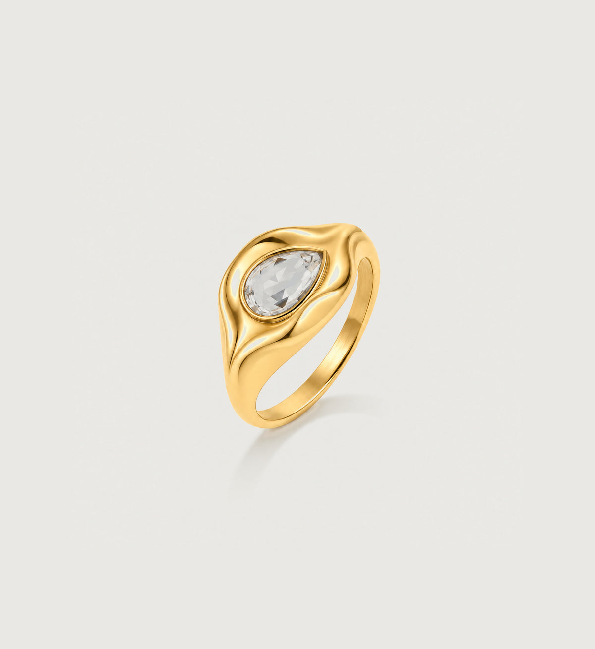 Marea Pear Signet Ring (Gold), alternate product view