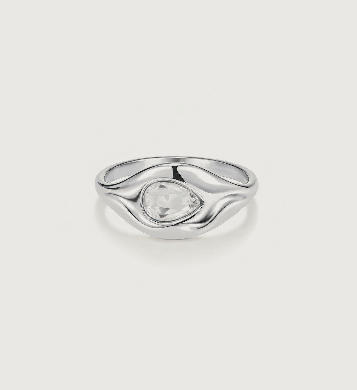 Marea Pear Signet Ring (Silver), main product view