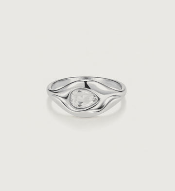 Marea Pear Signet Ring (Silver), main product view