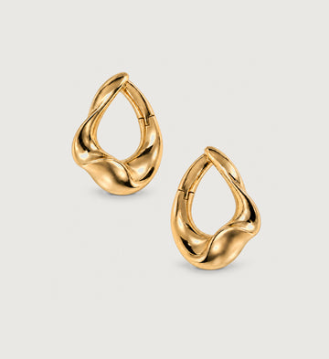 Nexa Open Frame Hoop Earrings (Gold), main product view