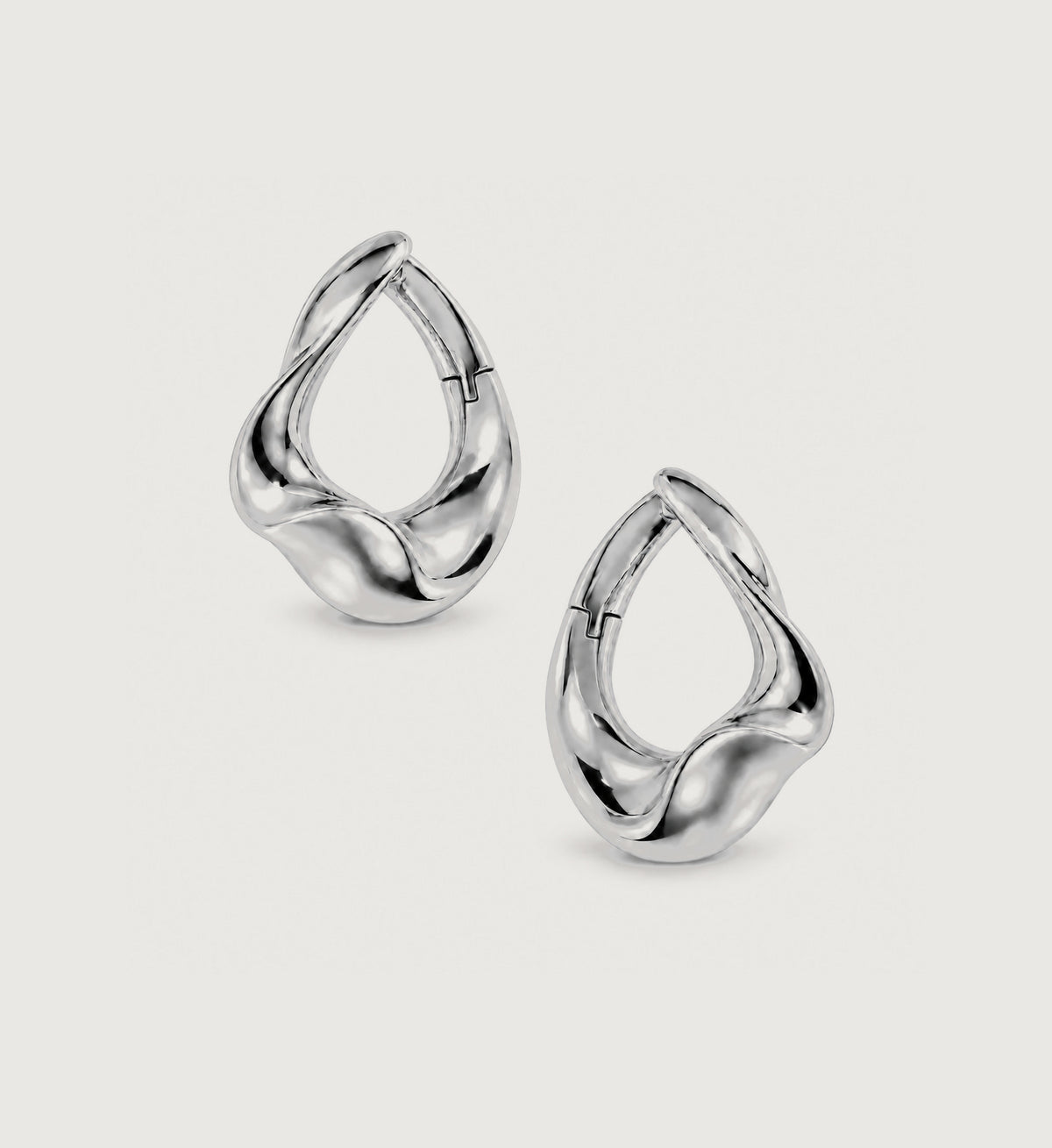 Nexa Open Frame Hoop Earrings (Silver), main product view