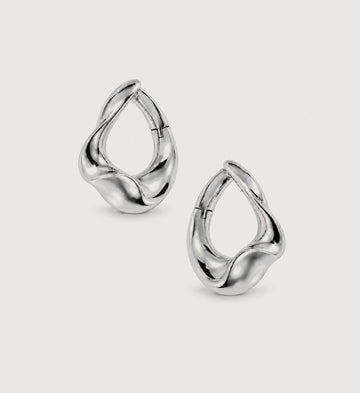 Nexa Open Frame Hoop Earrings (Silver), main product view