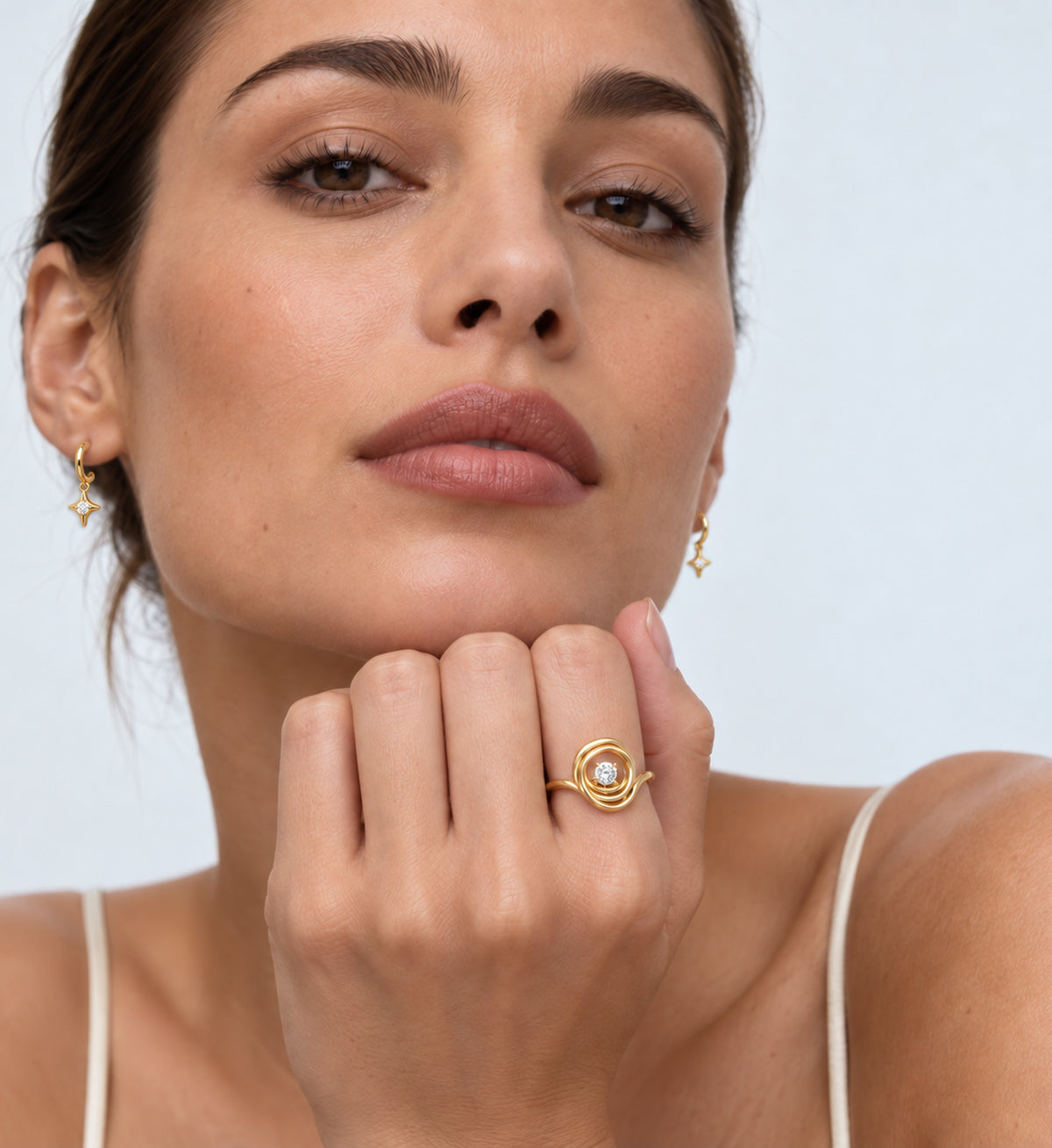 Nexa Open Orbit Ring (Gold), model styling view