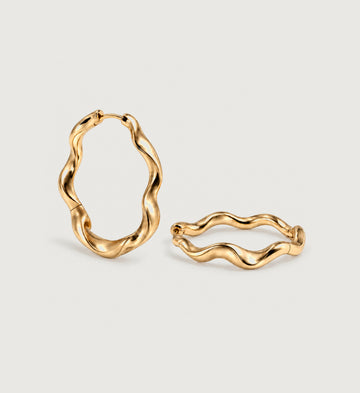 Noma Double-Wave Hoop Earrings (Gold), main product view