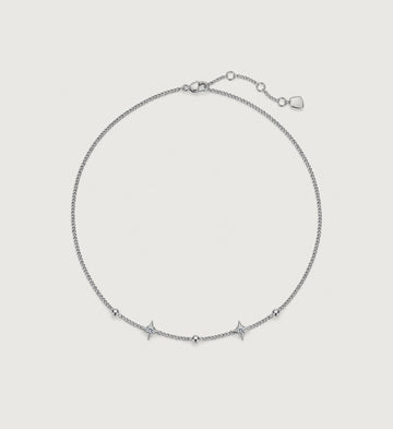 Nova Star Station Necklace (Silver), full necklace view